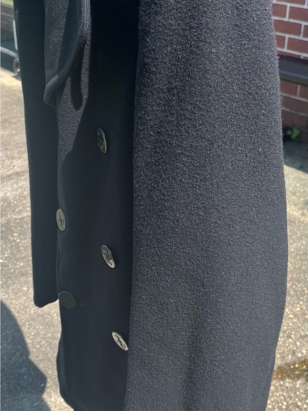 Authentic U.S. Navy Pea Coat 42R Heavy Wool Anchor Buttons Classic Military Coat - Picture 4 of 6